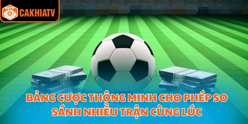 Bảng cược thông minh cho phép so sánh nhiều trận cùng lúc